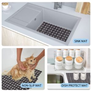 Kitchen Sink Protector Mat - 2Pack Adjustable Sink Protectors for Kitchen Stainless Steel Sink - Fast Draining Sink Mats for Bottom Of Kitchen Sink - Dishes and Glassware - Easy to Clean & Diy Cut