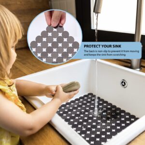 Kitchen Sink Protector Mat - 2Pack Adjustable Sink Protectors for Kitchen Stainless Steel Sink - Fast Draining Sink Mats for Bottom Of Kitchen Sink - Dishes and Glassware - Easy to Clean & Diy Cut