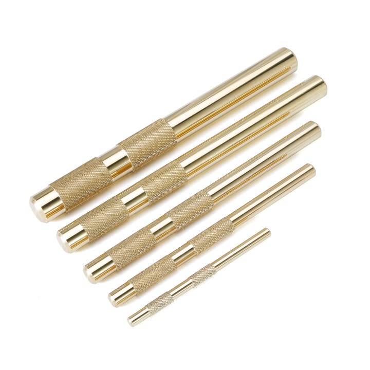 Jofynzo Pro 67003 Hand Tool Brass Drift Punch Set 1/4-Inch 3/8-Inch 1/2-Inch 5/8-Inch 3/4-Inch 1/4'' 3/8'' 1/2'' 5/8'' 3/4'' 5 Pc.