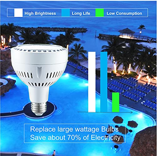 LED Pool Light Bulb 120V 65W 6500LM 6500K Daylight White LED Swimming Pool Light Bulb, Replaces up to 200-800W Traditionnal Bulb for Most Pentair Hayward Light Fixtures