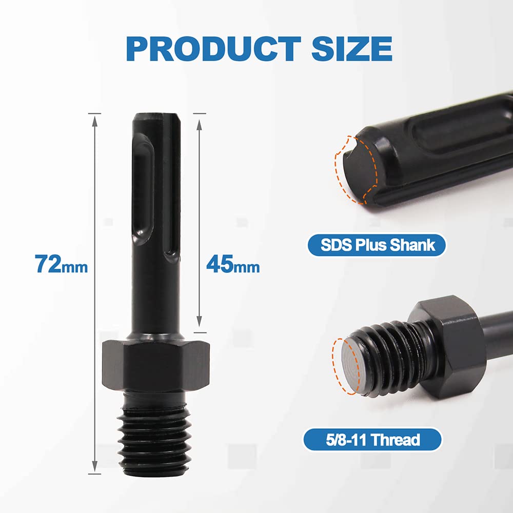 Diamond Core Drill Bit,BRSCHNITT Laser Welded Diamond Hole Saw with 5/8-11 Thread for Granite Marble Solid Block Stone Reinforced Concrete,Dry or Wet Drilling