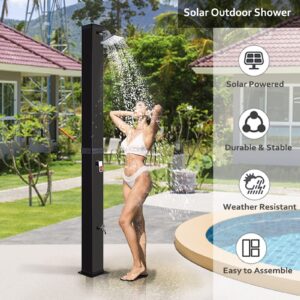 AMGYM Outdoor Solar Shower 11 Gallon Solar Heated Outdoor Shower with Rain Shower & Foot Shower for Outdoor Backyard Garden Pool Beach