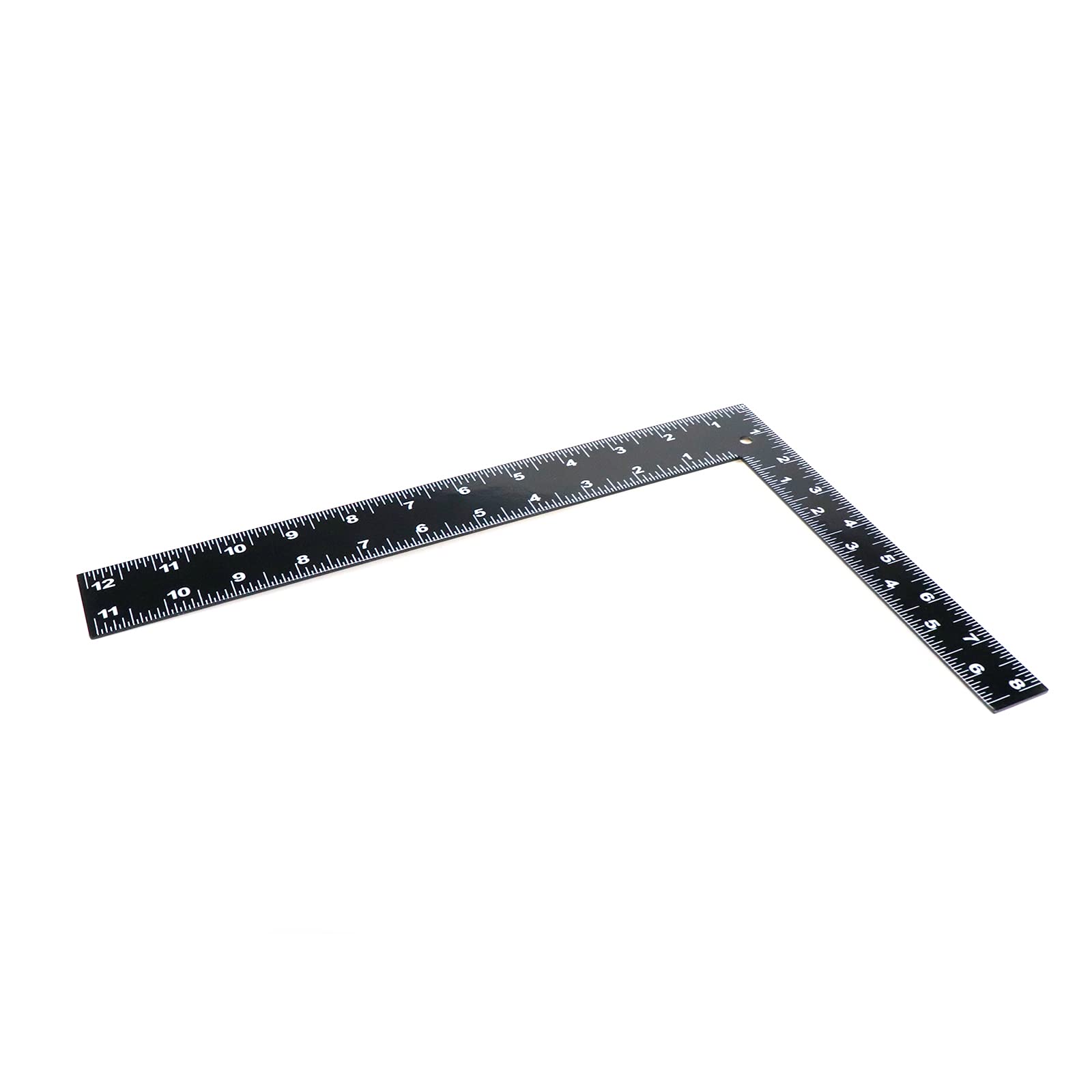 Meprotal Stainless Steel 90 Degree Angle Measuring Square Ruler L-Shaped Woodworking Measuring Wood Tool 150×300mm (Black)