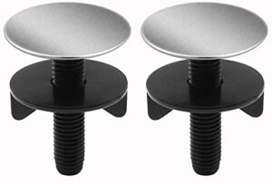 kitchen sink hole covers brushed stainless steel,faucet hole cover hole plug black, 2pcs sink caps for top holes (1.2 to 1.6 inch in diameter) (long threaded shank)