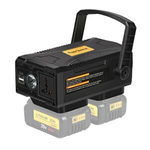 power inverter compatible with dewalt 20v battery turn to 110v/150w power station with 6.0ah ultra-high capacity (battery not included)