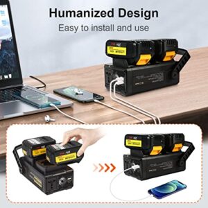 Power Inverter Compatible with Dewalt 20V Battery Turn to 110V/150W Power Station with 6.0Ah Ultra-high Capacity (Battery not Included)