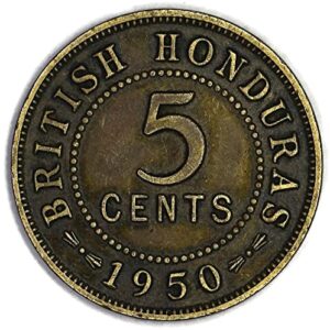1950 hn honduras km# 25 king george vi 5 cents uncirculated