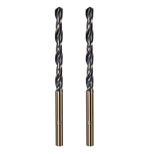 FOCMKEAS 2 PCS 9mm Twist Drill Bit High Speed Steel 4341 Straight Shank Gold and Black Coated Drilling Bits for Home Improvment DIY, Metal/Wood/Plastic