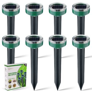 jl jia le solar mole repellent 8 pack outdoor ultrasonic gopher control spikes waterproof sonic device ultrasonic gopher repellent