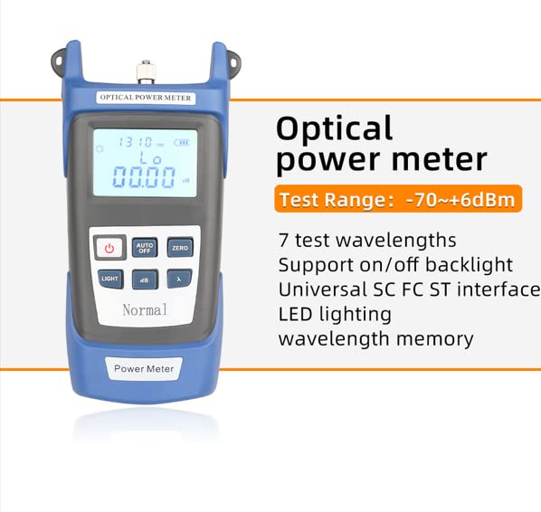 Wokyo FTTH Fiber Optic Termination Tool Kit, Fiber Optical Cable Cold Connection Tool Kit w/FC-6S Fiber Cleaver 10mW Visual Fault Locator Optical Power Meter for CATV Engineering