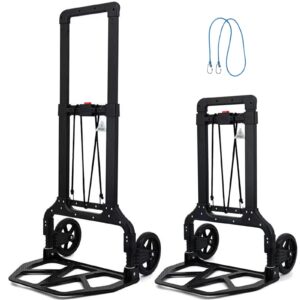 folding hand truck and dolly,309 lb capacity aluminum portable cart with telescoping handle full black