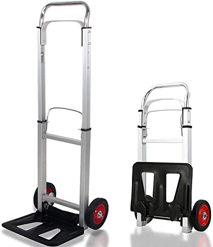 Hand Truck Dolly Aluminum Heavy Duty Hand Truck with 6" Wheels 220 lb Capacity for Delivery, Carrying