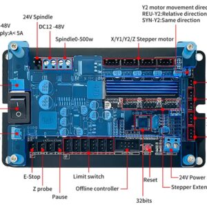 3 Axis GRBL 1.1f 32-Bit Controller-Control-Board Stepper Motor Support Offline Dual Y-axis USB Drive Board for Woodworking Engraving Machine, CNC Router, Laser Engraving Machine