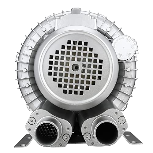 Byjoph 0.6HP Regenerative Blower, 41CFM 110V 60Hz Single Phase, High-Pressure Vortex Ring Blower, Industrial Vacuum Pump for Air Blowing Or Suction for Sewage Aeration Aquarium Fish Pond, Silver