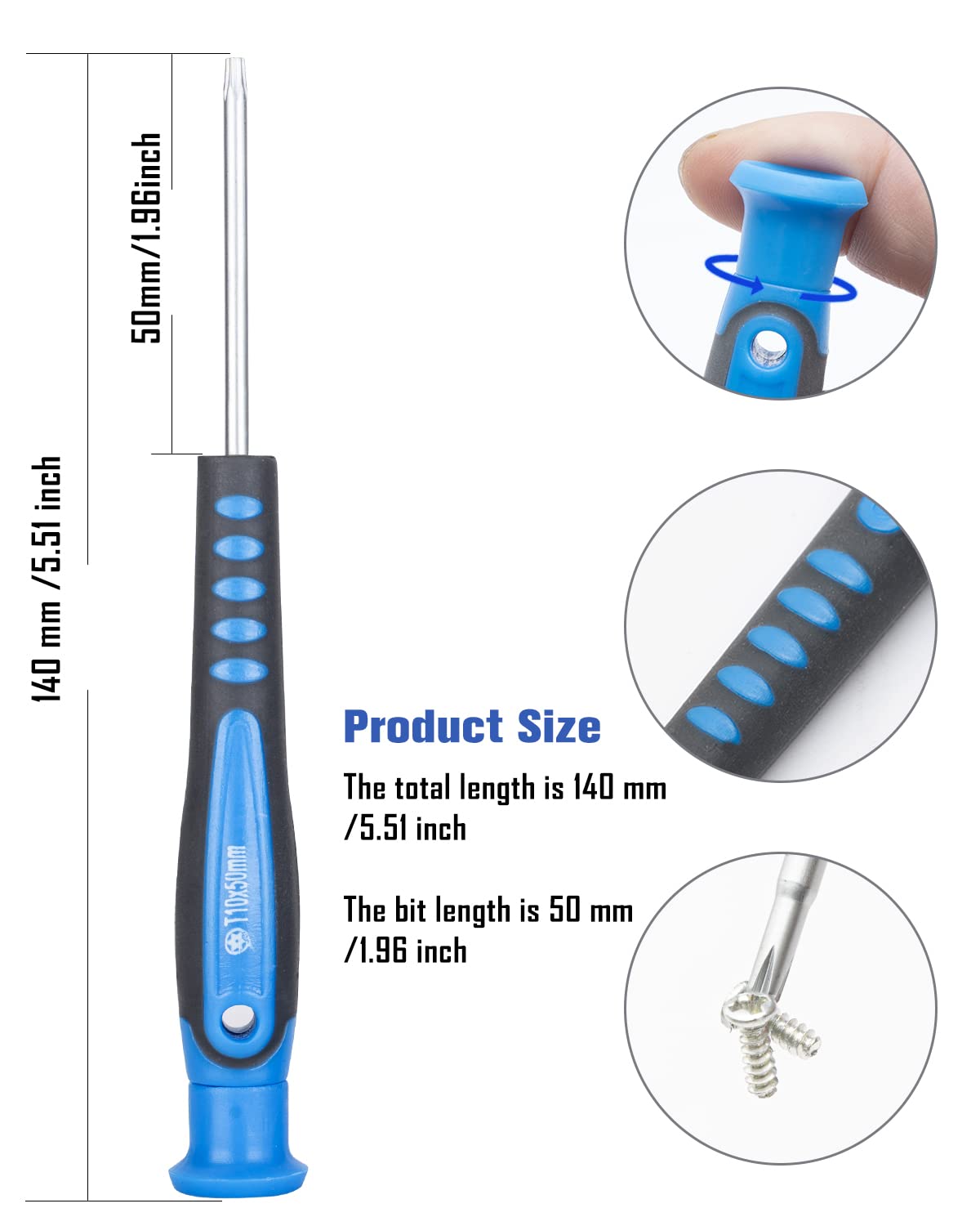 ROTATION 12-Piece Precision Screwdriver Set, Phillips, Slotted, Torx Star, Magnetic Screwdriver Repair Tool Kit, Non-Slip Grip, Swivel End Cap, for Eyeglass, Watch, Computer, Laptop, Phone