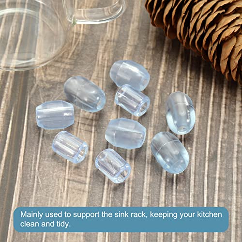 MECCANIXITY Kitchen Sink Rack Feet 5mm ID x 10.5mm OD PVC Sink Replacement Feet for Protective Sink Grid, Clear Pack of 40