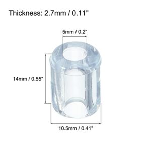 MECCANIXITY Kitchen Sink Rack Feet 5mm ID x 10.5mm OD PVC Sink Replacement Feet for Protective Sink Grid, Clear Pack of 40