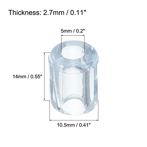 MECCANIXITY Kitchen Sink Rack Feet 5mm ID x 10.5mm OD PVC Sink Replacement Feet for Protective Sink Grid, Clear Pack of 40