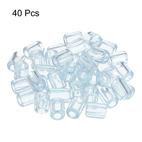 MECCANIXITY Kitchen Sink Rack Feet 5mm ID x 10.5mm OD PVC Sink Replacement Feet for Protective Sink Grid, Clear Pack of 40