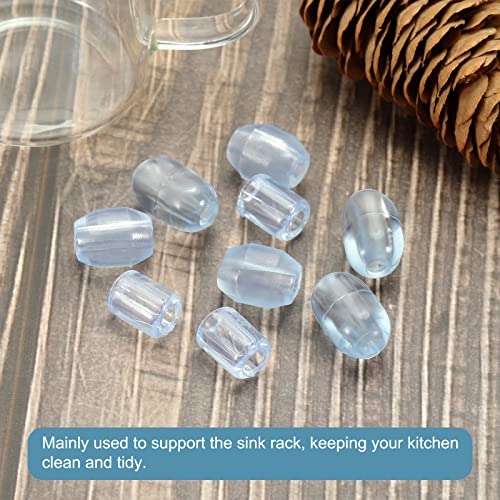 MECCANIXITY Kitchen Sink Rack Feet 5mm ID x 13mm OD PVC Sink Replacement Feet for Protective Sink Grid, Clear Pack of 20