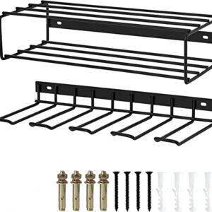 Metal Tools Storage Floating Shelf, Cordless Drill Tools Organizers Holder Wall Mounted, 3-Tier Garage Tool Storage Metal Rack with 4 Slots for Drill Holder, Gift for Men Dad