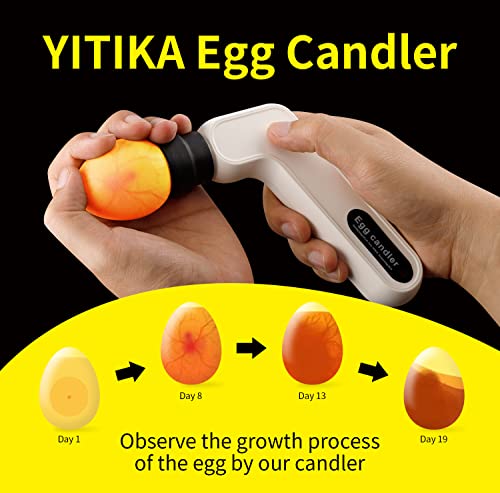 YITIKA Rechargeable Wireless Egg Candler Tester for Monitoring Eggs Development, Bright Cool LED Light Candling Lamp