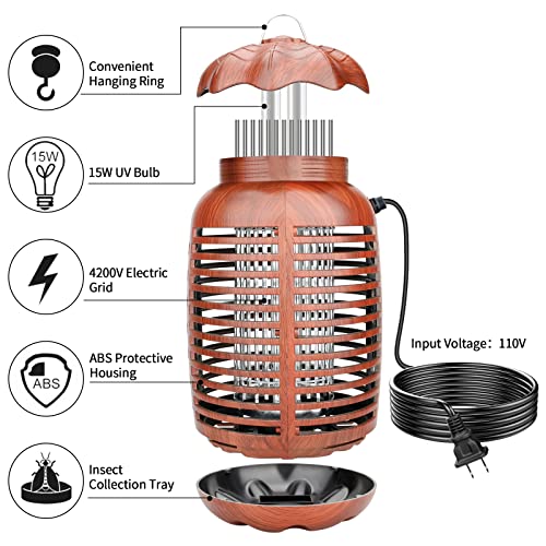 Protecker Bug Zapper, Electric Mosquito Zapper Repellent Mosquito Killer Indoor Outdoor Plug-in for Home， Fly Outdoor CatcherMosquito 2-1 bug zapper