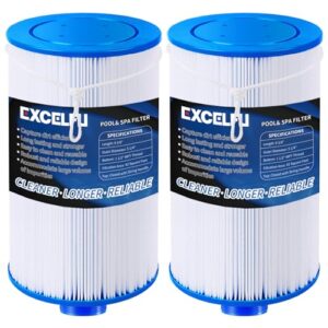 excelfu 2 pack spa filter hot tub filter fit for 2012-2015 aquaterra/2013-2015 fantasy/2005-2015 free flow,replaces 303279 78460 fc-2402 pff42tc-p4 sd-01322, 1 1/2" mpt thread (fine thread) spa filter