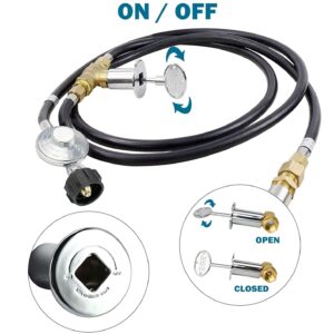 Uniflasy Fire Pit Installation Kit for Propane Connection, Come with 1/2 Key Valve Air Mixer Valve Regulator Hose, Ignition Kit with 2 Outlet and Ground Wire