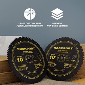 ROCKPORT Table Saw Blades 10 inch 80 Teeth - (3 Pack) 10" Table Saw Blades & 10 inch Miter Saw Blades, 5/8" Arbor, Multipupose Carbide Tip Circular Saw Blade for Ultra Fine Finish Cutting of Wood