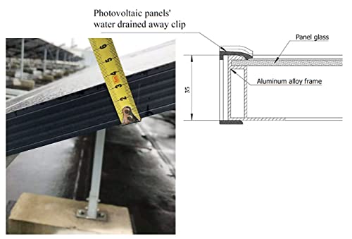HZLH Solar Panels Water Drained Away Clip,Auto Remove Stagnant Water Build-up Near The Panel Edges. Plastic Clip to Clear Black 30mm、35mm、40mm、45mm、50mm T35