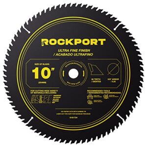 rockport table saw blades 10 inch 80 teeth - (1 pack) 10" table saw blades & 10 inch miter saw blades, 5/8" arbor, multipupose carbide tip circular saw blade for ultra fine finish cutting of wood