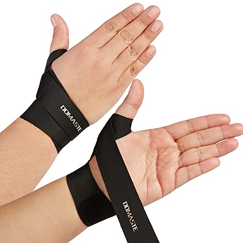 Domaste Ultra Thin Wrist Brace - Sport Slim Carpal Tunnel Support for Men and Women, Adjustable, Lightweight, Breathable and Skin Friendly (Left+Right, Black)