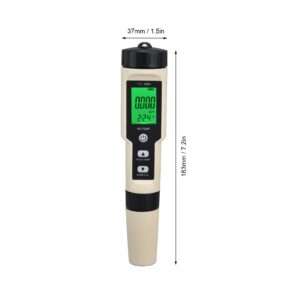 Fishawk Digital Hydrogen Meter, High Accuracy Pen Type H2 Meter Water Quality Tester with ATC, LCD PH TDS Salt PPM Temp Tester Meter for Drinking Water Hydroponics Aquariums Swimming Pool