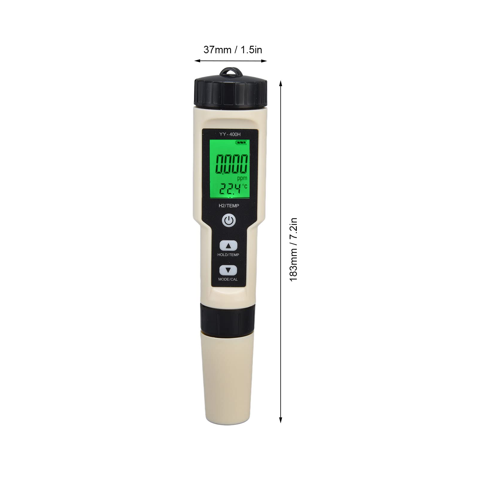 Fishawk Digital Hydrogen Meter, High Accuracy Pen Type H2 Meter Water Quality Tester with ATC, LCD PH TDS Salt PPM Temp Tester Meter for Drinking Water Hydroponics Aquariums Swimming Pool