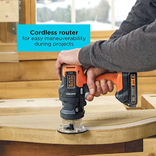 BLACK+DECKER MATRIX Router Attachment, For Plywood, Paneling and Fence Boards, Includes Storage Case (BDCMTRSTFF)