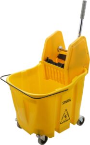 sparta omnifit mop bucket with down press wringer, plastic, 35 quarts, yellow