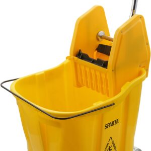 SPARTA OmniFit Mop Bucket with Down Press Wringer, Plastic, 35 Quarts, Yellow