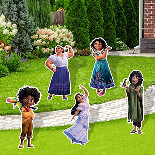 Encanto Birthday Party Supplies, 5PCS Yard Signs with Stakes, Outdoor Lawn Party Decor, Encanto Party Decorations for Magical Family Theme