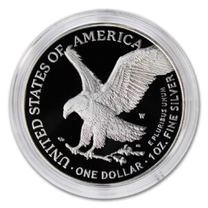 2022 W 1 oz Proof American Silver Eagle Coin (PF - in Capsule) with Certificate of Authenticity and Original United States Mint Box $1 Seller Mint State