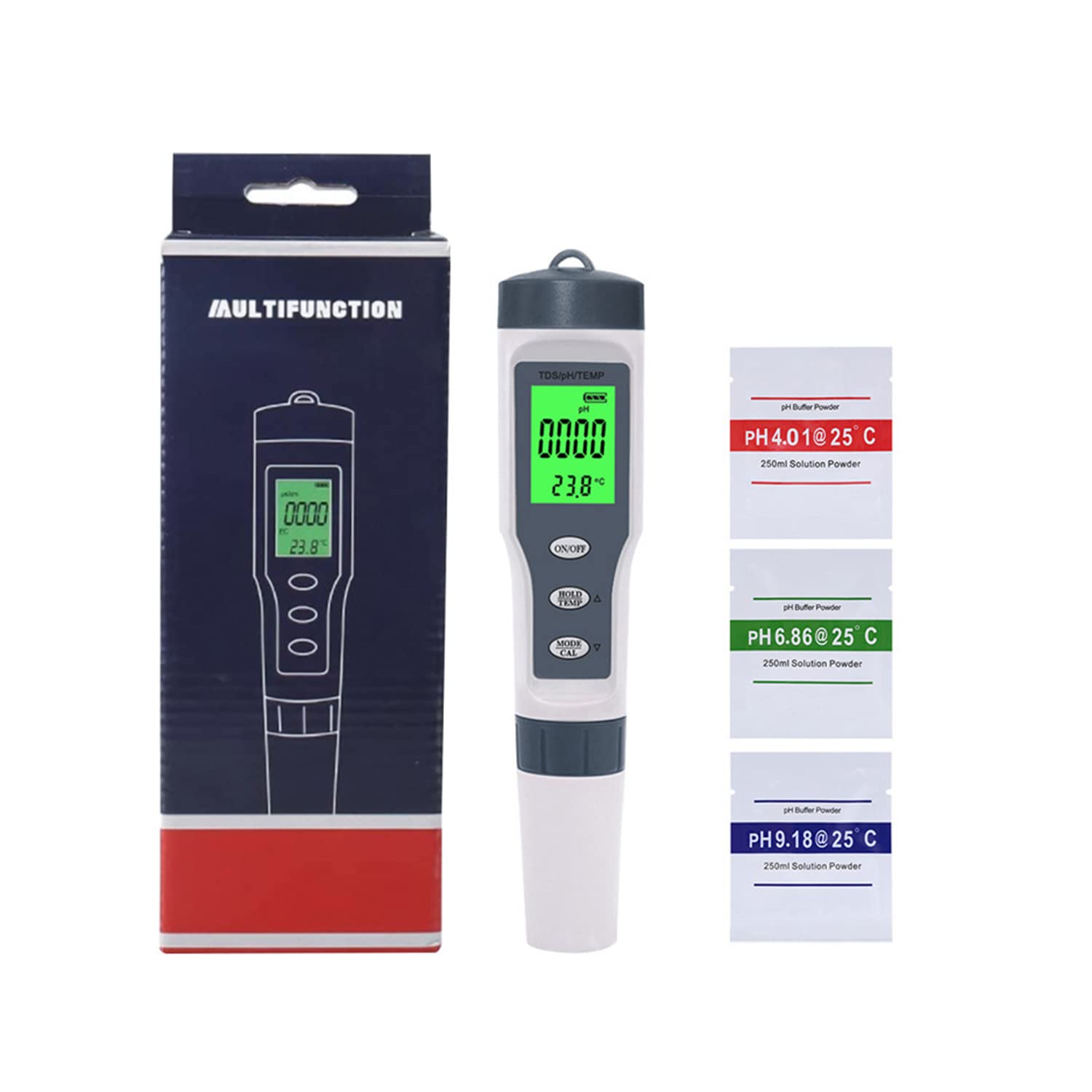 3 in 1 PH Meter with TDS/Temp Meter, TDS Water Tester ±0.05 PH High Accuracy with 0-14 PH Measurement Range