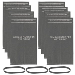 8 pack 38737 dust filter bags replacement for craftsman 2 to 2.5 gallon wet/dry vacuums and powerhead bucket vac, part# cmxzvbe38737 / 9-38737, with 3 retaining bands