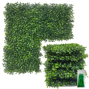 bybeton artificial grass backdrop wall,10"x 10"(16pcs) uv-anti boxwood hedge topiary wall panels for indoor outdoor privacy protected and garden,balcony,privacy fence screen décor