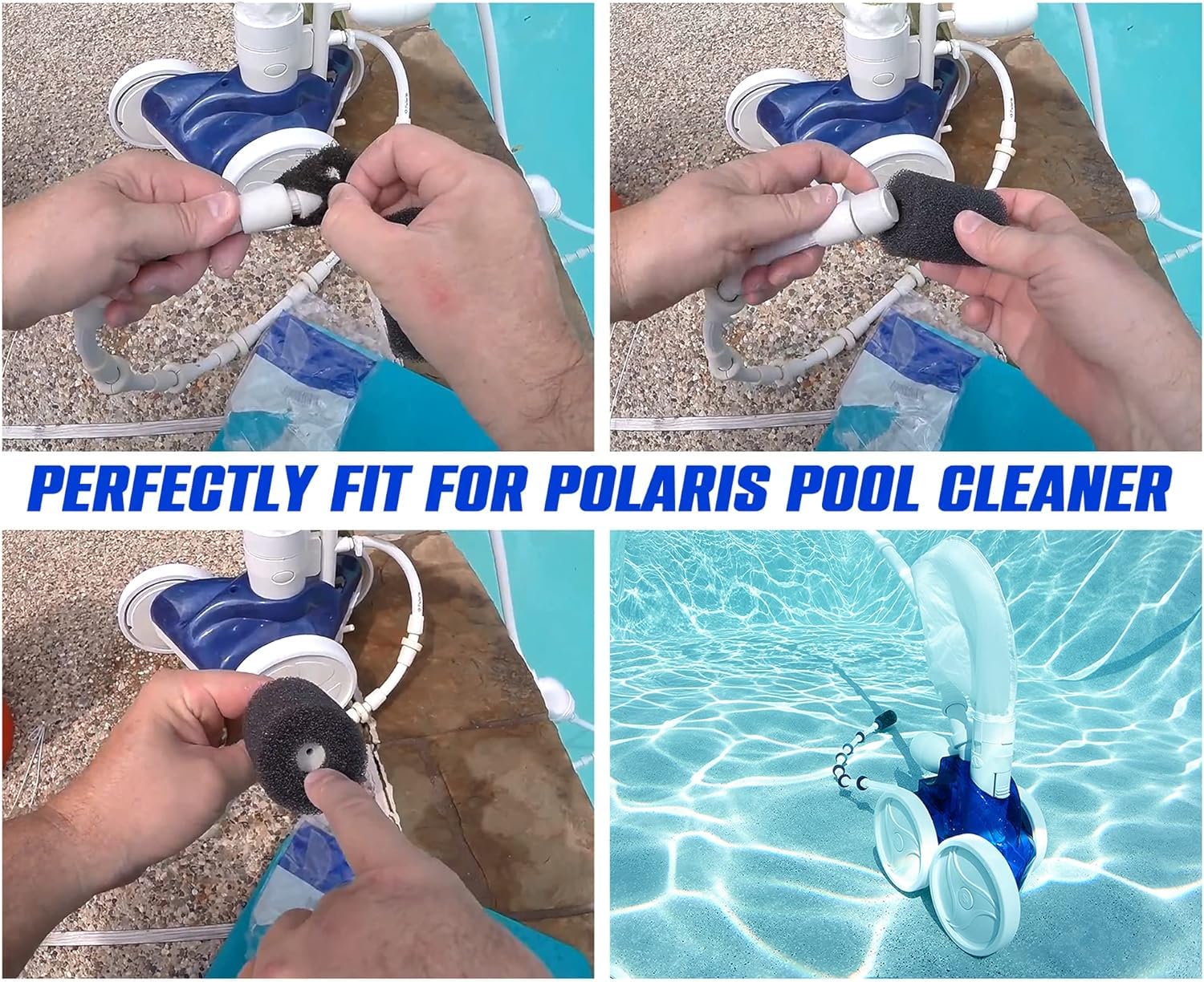 muscccm for Polaris Pool Cleaner Parts, 6 Pack Sweep Hose Tail Scrubbers Replacement for Sweep Pool Cleaner Fits Polaris 180 280 360 380 480 3900