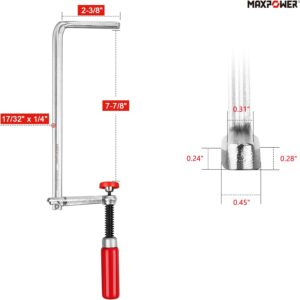 MAXPOWER Quick Screw Guide Rail Clamp for MFT and Guide Rail System, 7-7/8" Capacity x 2-3/8" Throat Depth, 530lbs Clamping Force - 2 Pack