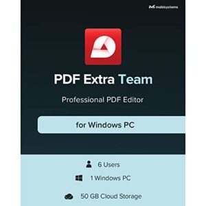 PDF Extra Team | PDF Converter: Create, Edit, Sign Documents | 6 Users / 1 Year License for Windows