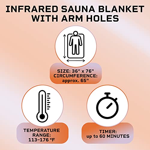 LifePro Sauna Blanket for Detoxification - Portable Far Infrared Sauna for Home Detox Calm Your Body and Mind Large Black