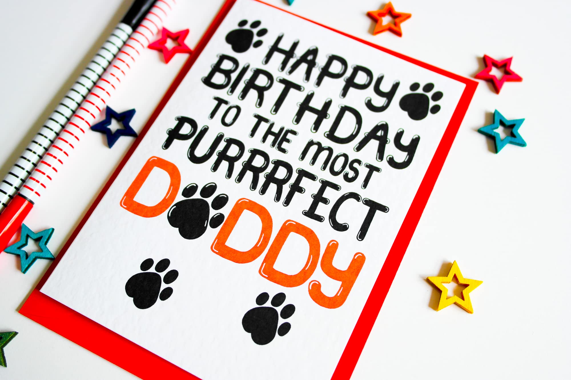 Happy Birthday Card From The Cat, To The Most Purrrfect Daddy For Cat Lover Dad