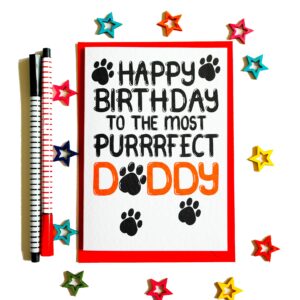 Happy Birthday Card From The Cat, To The Most Purrrfect Daddy For Cat Lover Dad