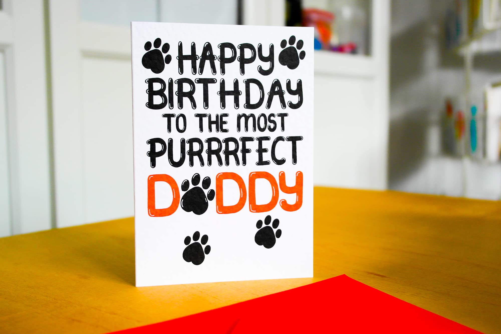 Happy Birthday Card From The Cat, To The Most Purrrfect Daddy For Cat Lover Dad